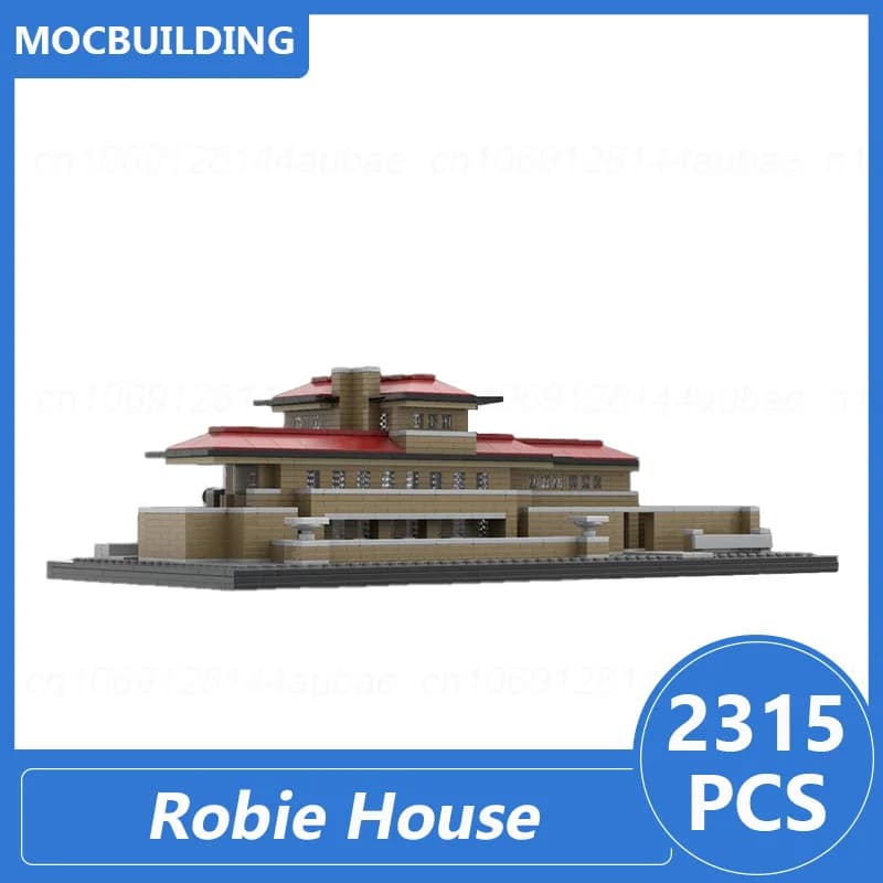 Blocs de construction Moc Robie House, modèle d'exposition d'architecture raffinée et recolorée, bri