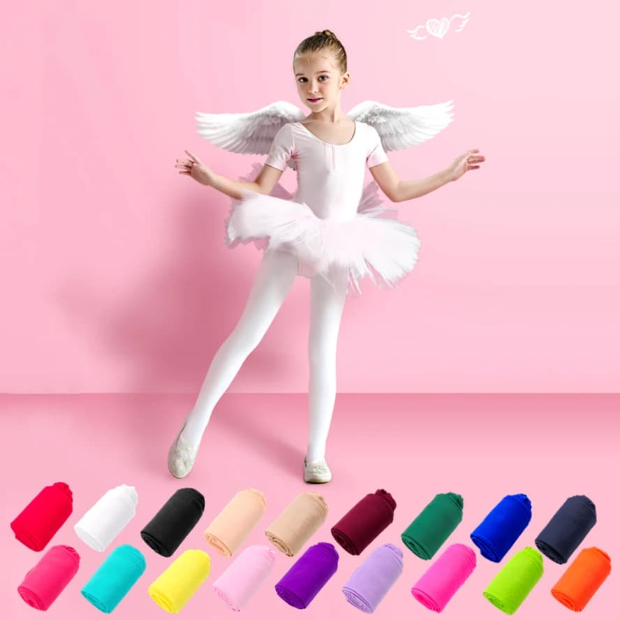 Étudiant enfants bonbons couleur unie collants Ballet danse collants enfants filles velours bas chau