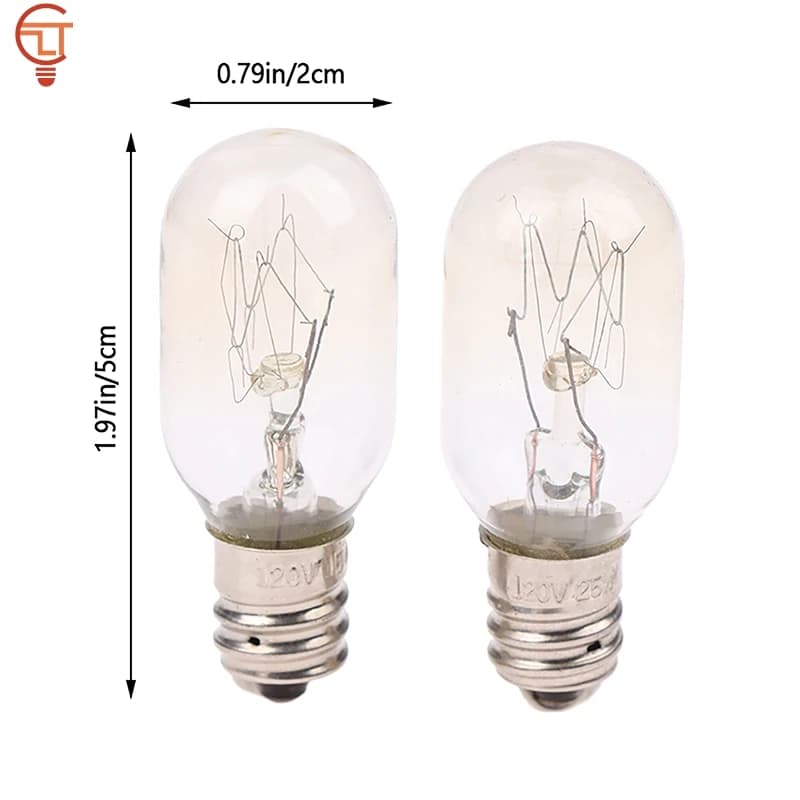 Ampoule Globe Inescente de Remplacement pour Réfrigérateur et Four, Lampe Salière T20 E12 120V 15W/2