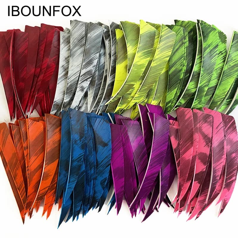 IBOUNFOX-Flèches de tir à l'arc camouflage, 4 ", 50 paquets, plumes, bouclier coupé, aile droite, ch