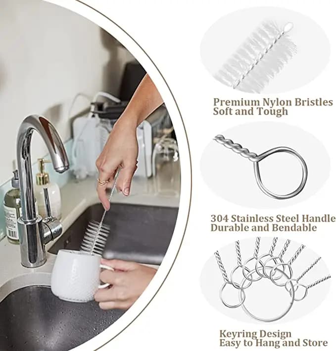 Brosse en Nylon, ensemble d'outils multifonctionnels, brosse de pulvérisation, nettoyage de pailles 