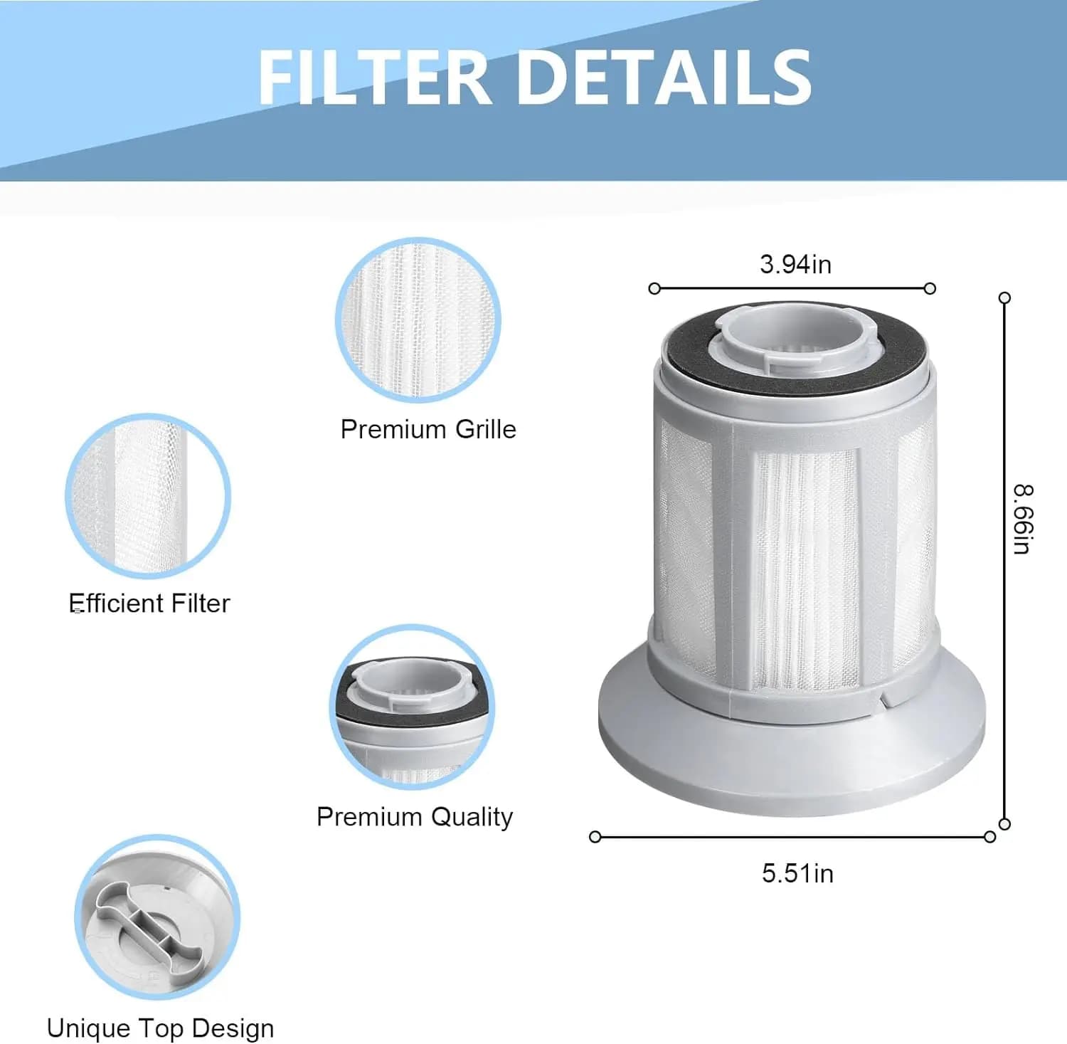 Filtre de rechange pour aspirateur balai Bissell 215snap, 1665, 16652, 1665W Zing, pièce 1613056