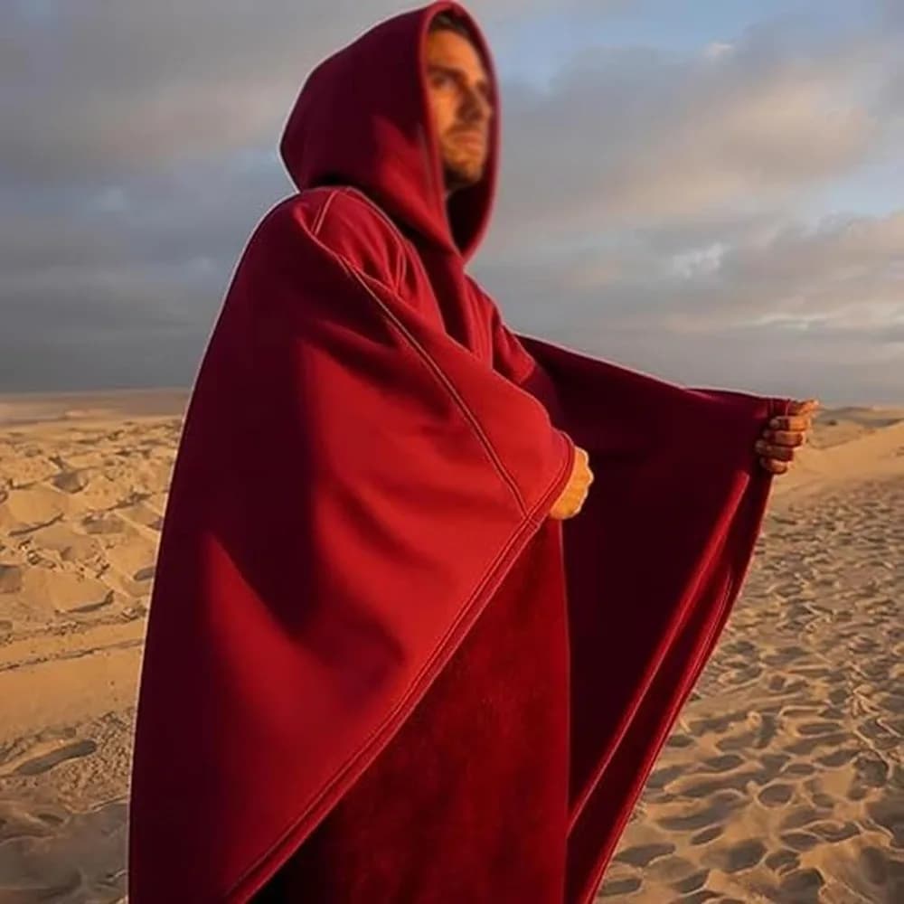 Mode Indio cape Robe à capuche Punk ample couleur unie hommes sweat couverture décontractée avec cha