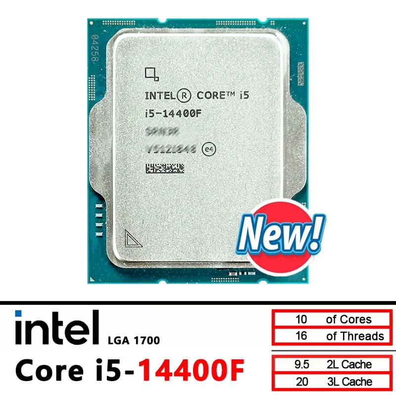 Processeur Intel Nouveau i5 14400F Core I5-14400F CPU LGA 1700, mais sans refroidisseur