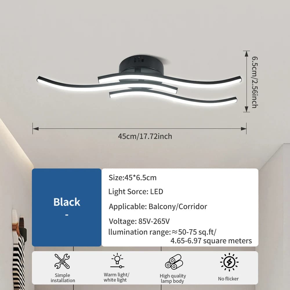 Plafonnier LED, lumière à intensité variable, salon, chambre à coucher, salle à manger, couloir, écl