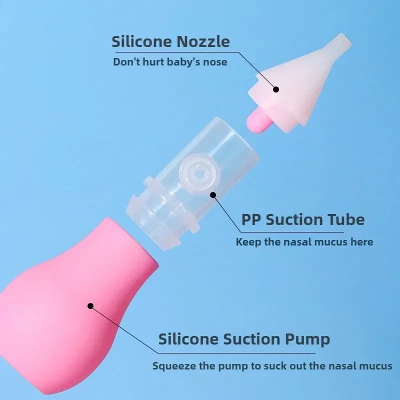 Aspirateur Nasal en Silicone pour bébé, pompe d'aspiration, nettoyeur de nez pour nourrissons, dispo