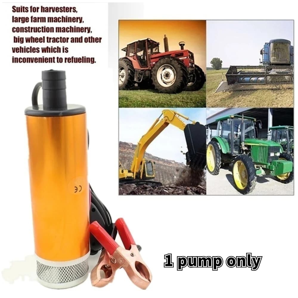 Pompe à huile 2 en 1, pistolet de ravitaillement électrique Submersible, tuyau en acier de 5 mètres,