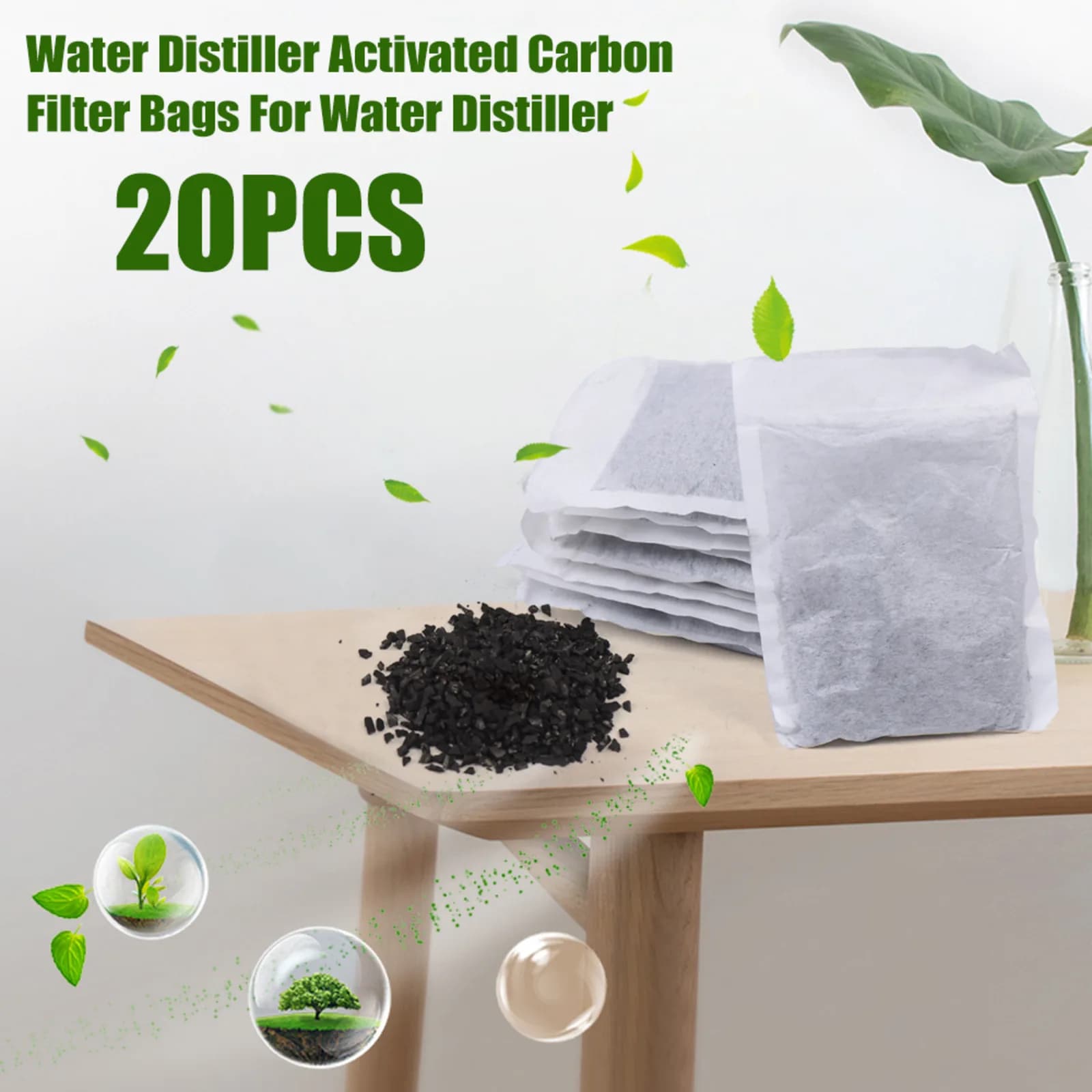 20 Filtre à Charbon Actif pour Distillateur - 20 Filtre pour Distillateur - Sac de Filtre à Charbon 