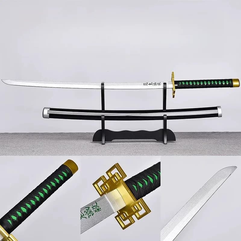 Demon Slayer Katana Anime Cosplay Prop, Kimetsu No Yaiba, Épée Ninja Knife, Taille réelle, Samurai S