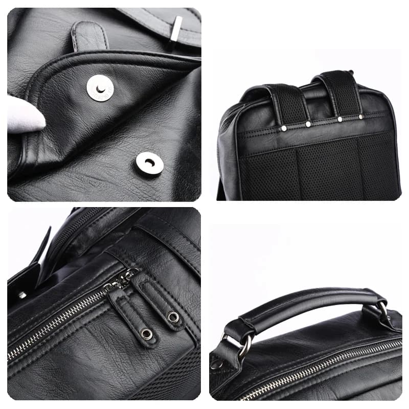 MOYYI-Sac à dos en cuir pour ordinateur portable pour homme, sac à dos de voyage étanche, sac d'affa