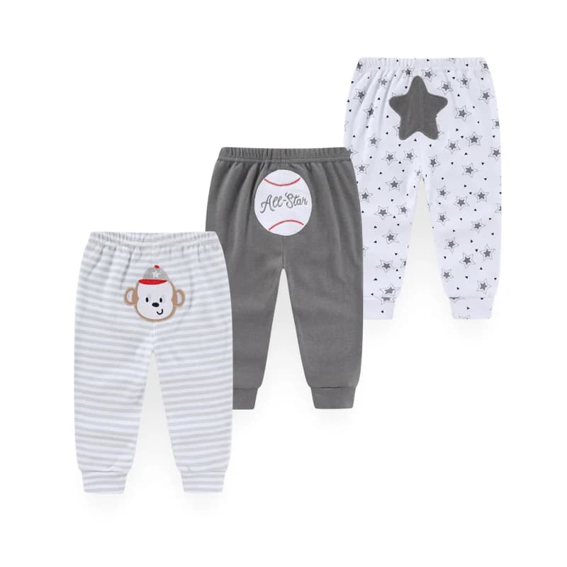 Kiddiezoom 3 pièces/lot quatre saisons mode dessin animé unisexe 100% coton bébé garçon fille pantal