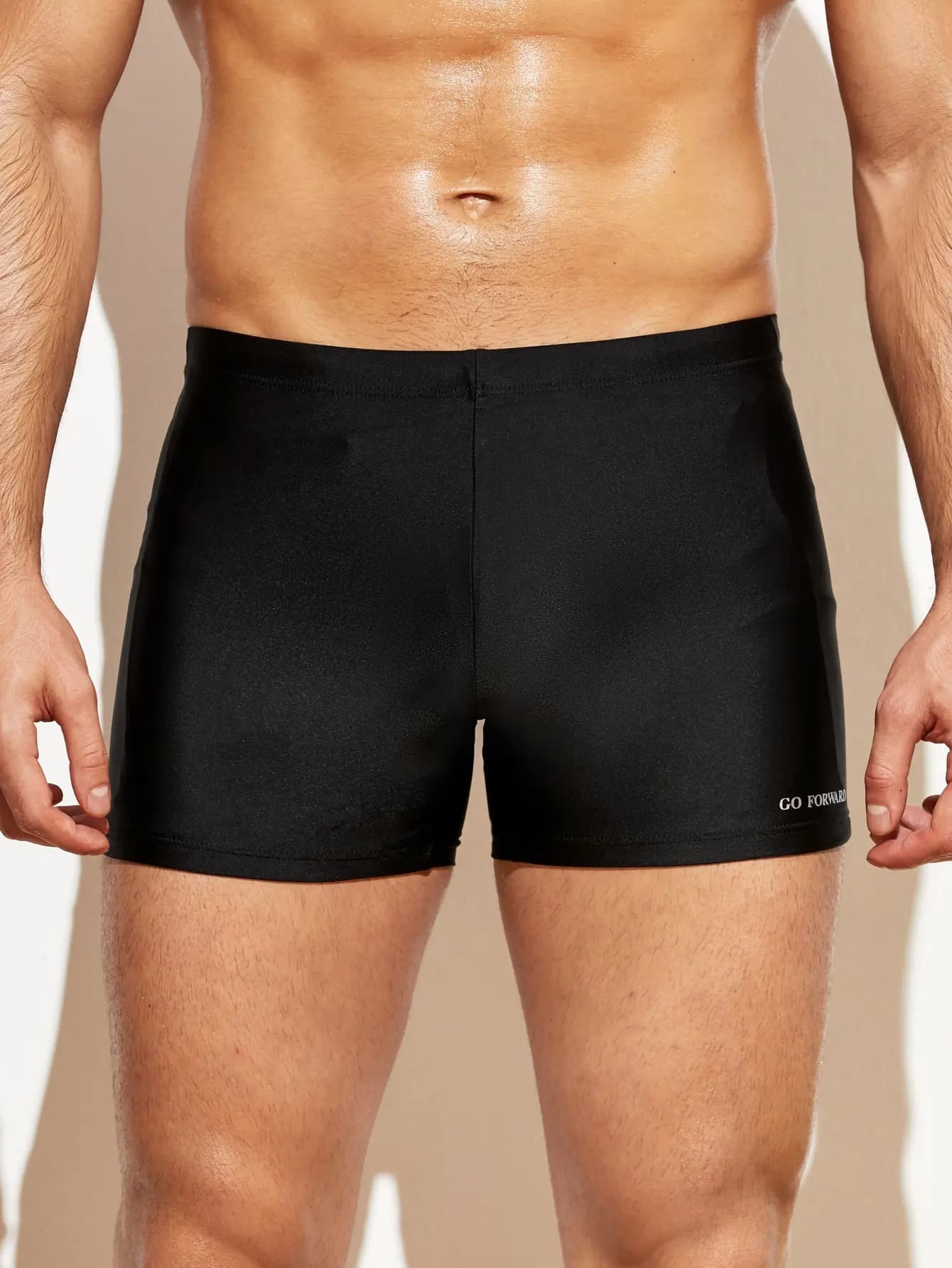Pantalon de bain moulant à coins plats pour hommes, couleur unie, entraînement