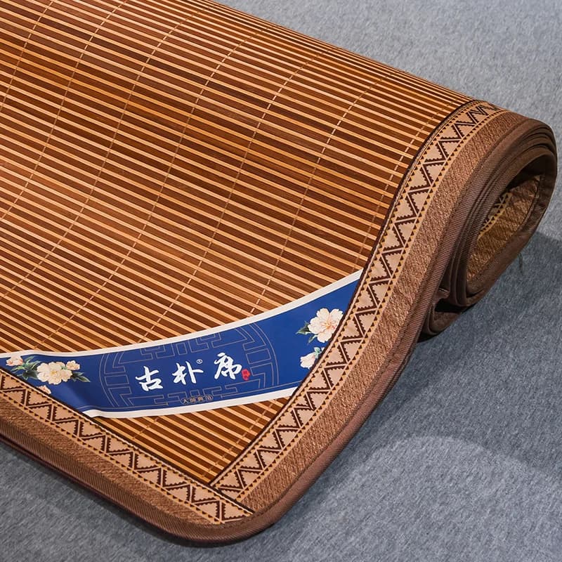 Tapis de bambou carbonisé naturel, matelas de paille pour dormir nu, en soie glacée, à double usage,