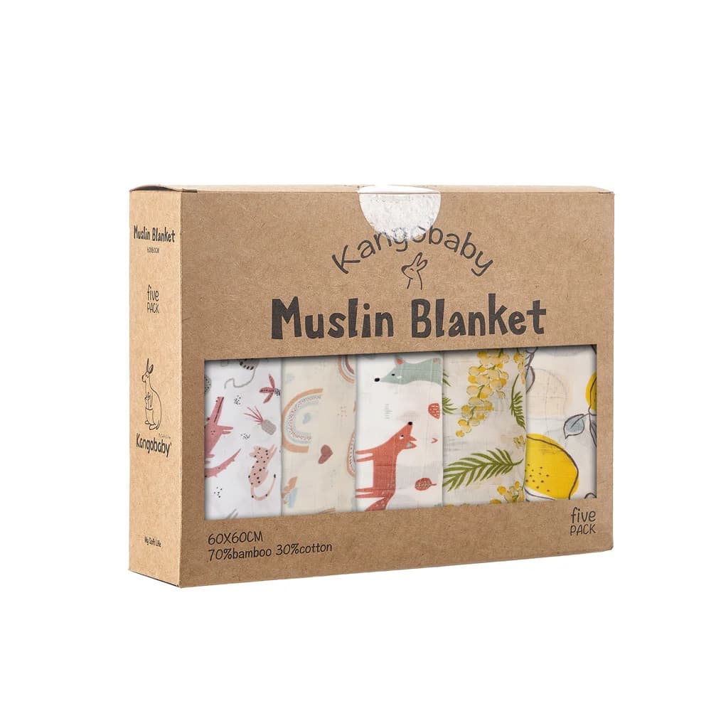 Kangobaby # Ma vie douce #   Nouveau 5 pièces Pack multi-fonctionnel bambou coton nouveau-né moussel