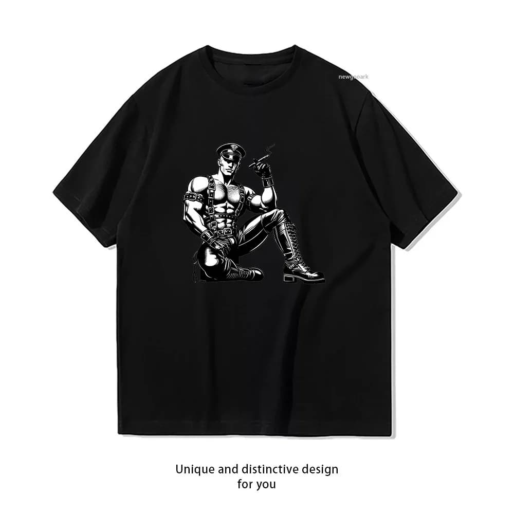T-shirt Gay Leather Cigar Daddy Defiant Currency Tom of Finland Tribute Gay Pride, t-shirts graphiqu