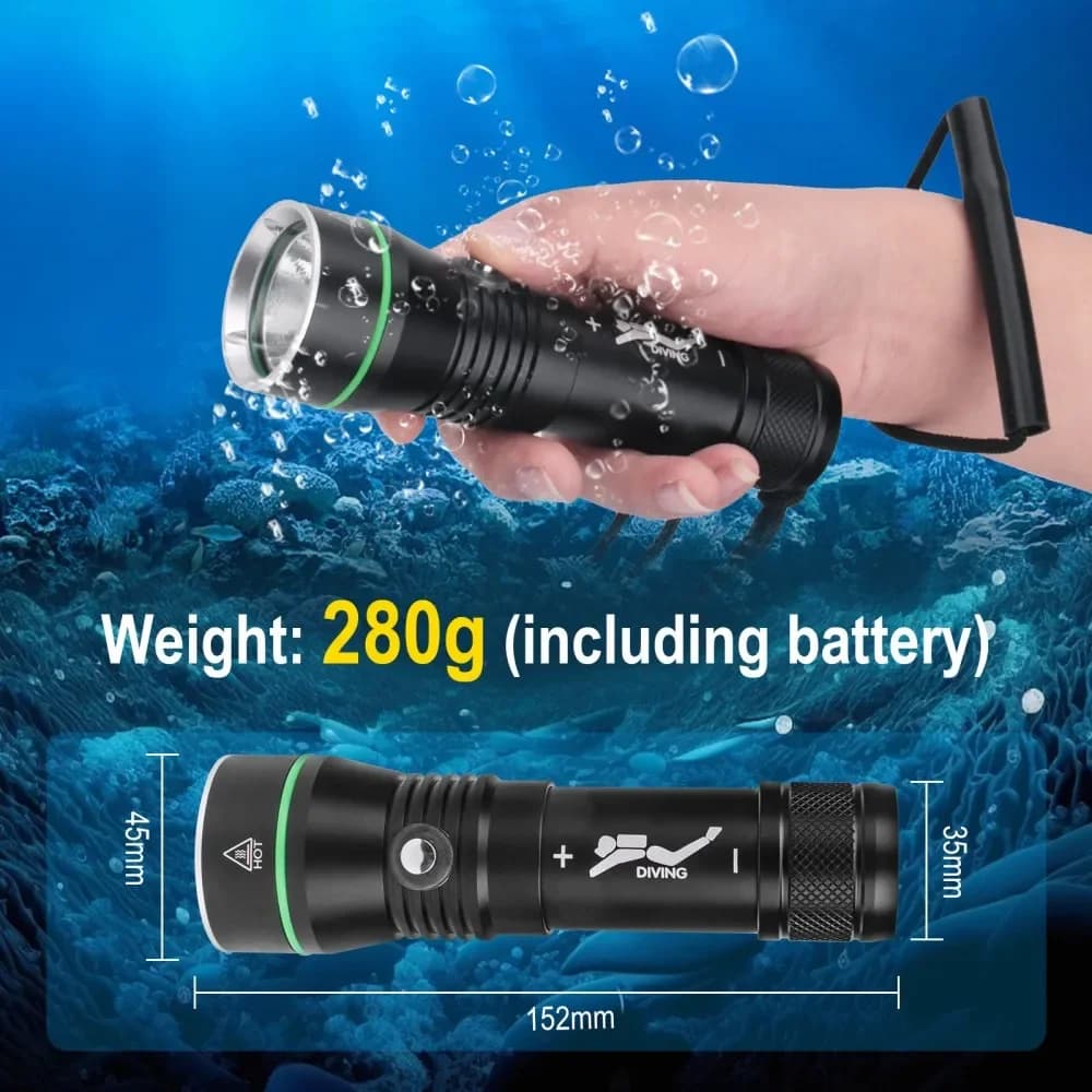 BORUiT S3 XHP50 LED lampe de poche de plongée sous-marine 1500LM Super lumineux sous-marine 100M tor