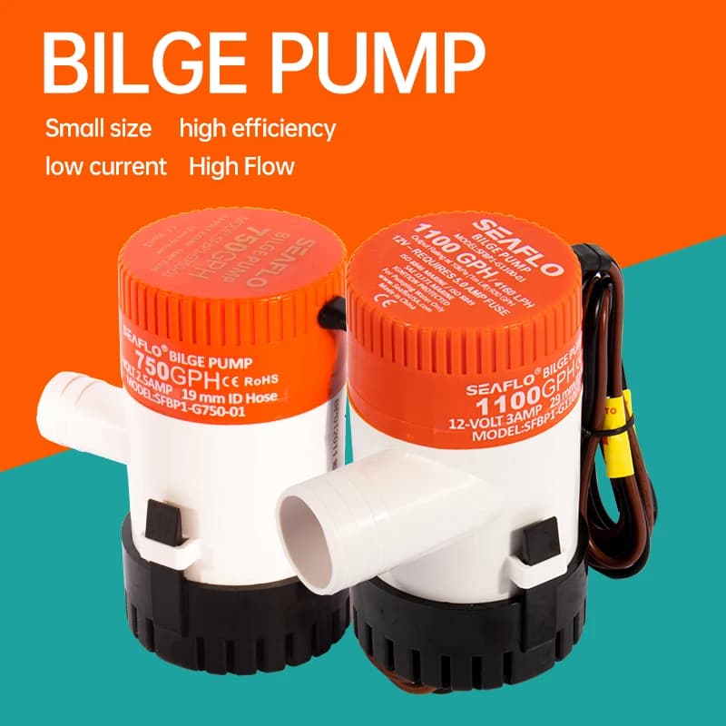 SEAFLO pompe de cale 12V24v DC pompe submersible tambour d'huile marine cruise bateau pompe à eau pe