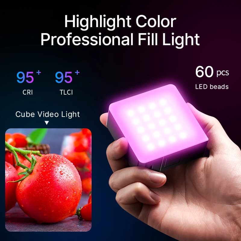Ulanzi VL49 RGB Pro lumière vidéo d'ambiance colorée lumière de remplissage Portable pour appareil p