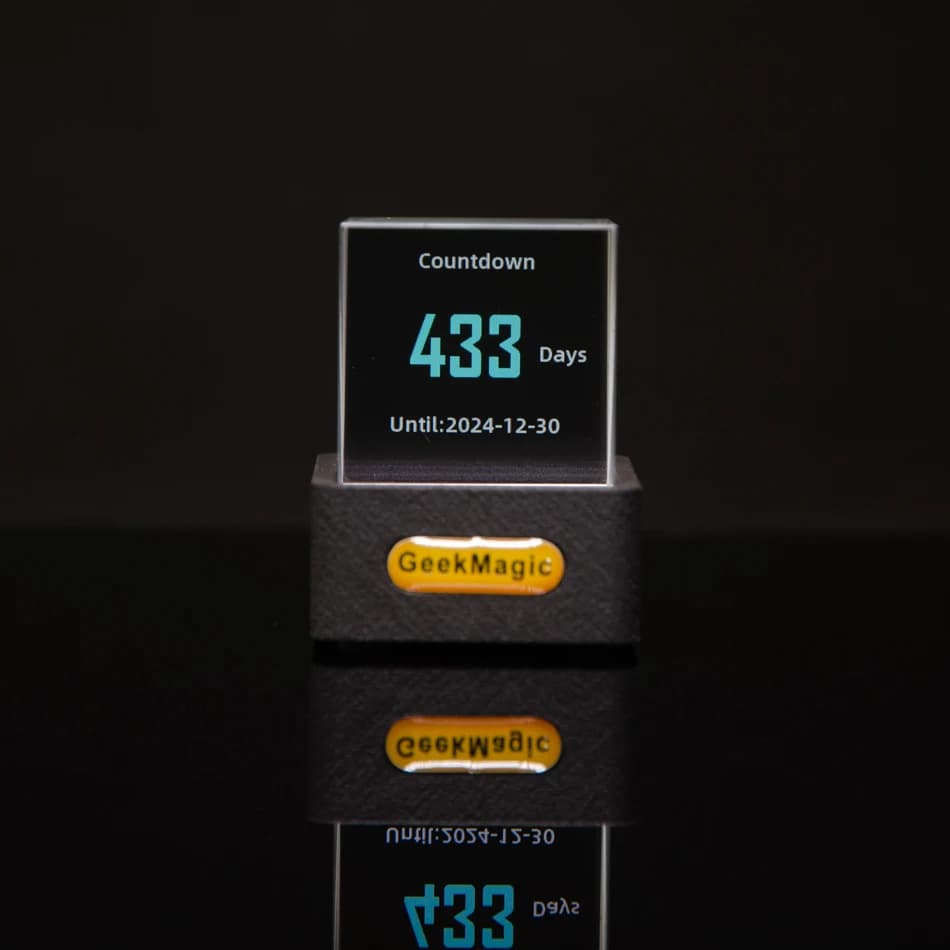 GeekMagic Mini Gadget de prévision météo à affichage en cristal avec Station d'horloge de bureau WiF