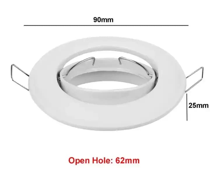 Spot lumineux LED encastrable noir/blanc, cadre de plafonniers ronds, supports de fixation réglables
