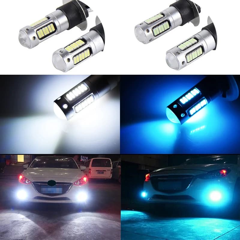 2 pièces 881 H27W/2 ampoules de voiture LED haute puissance H27 Auto LED antibrouillard DRL feux diu