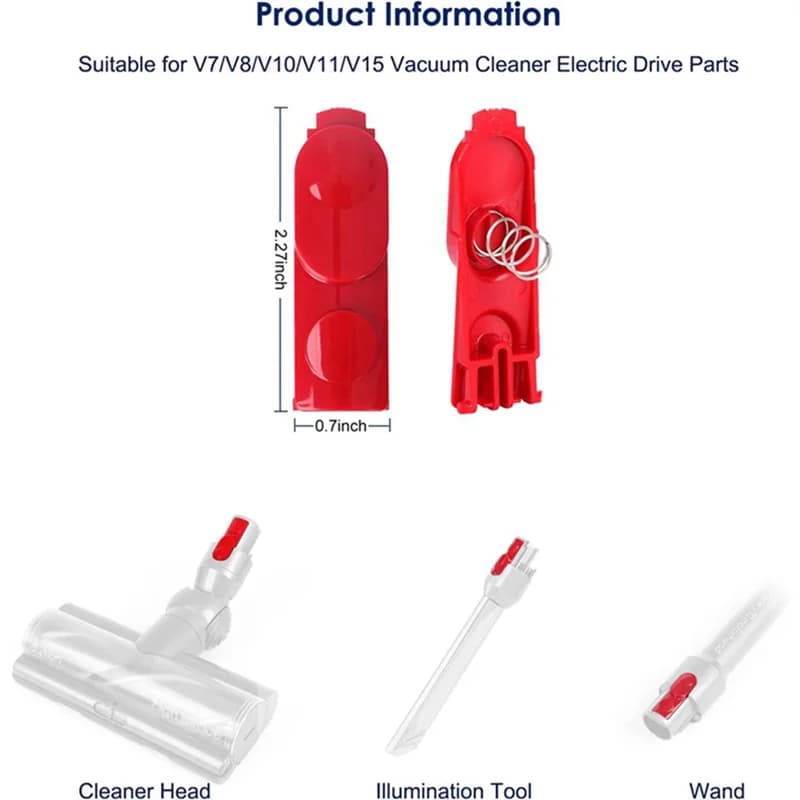 Promotion! pour aspirateur Dyson V7 V8 V10 V11 V15, Clip de tête, languette de verrouillage, pièces 