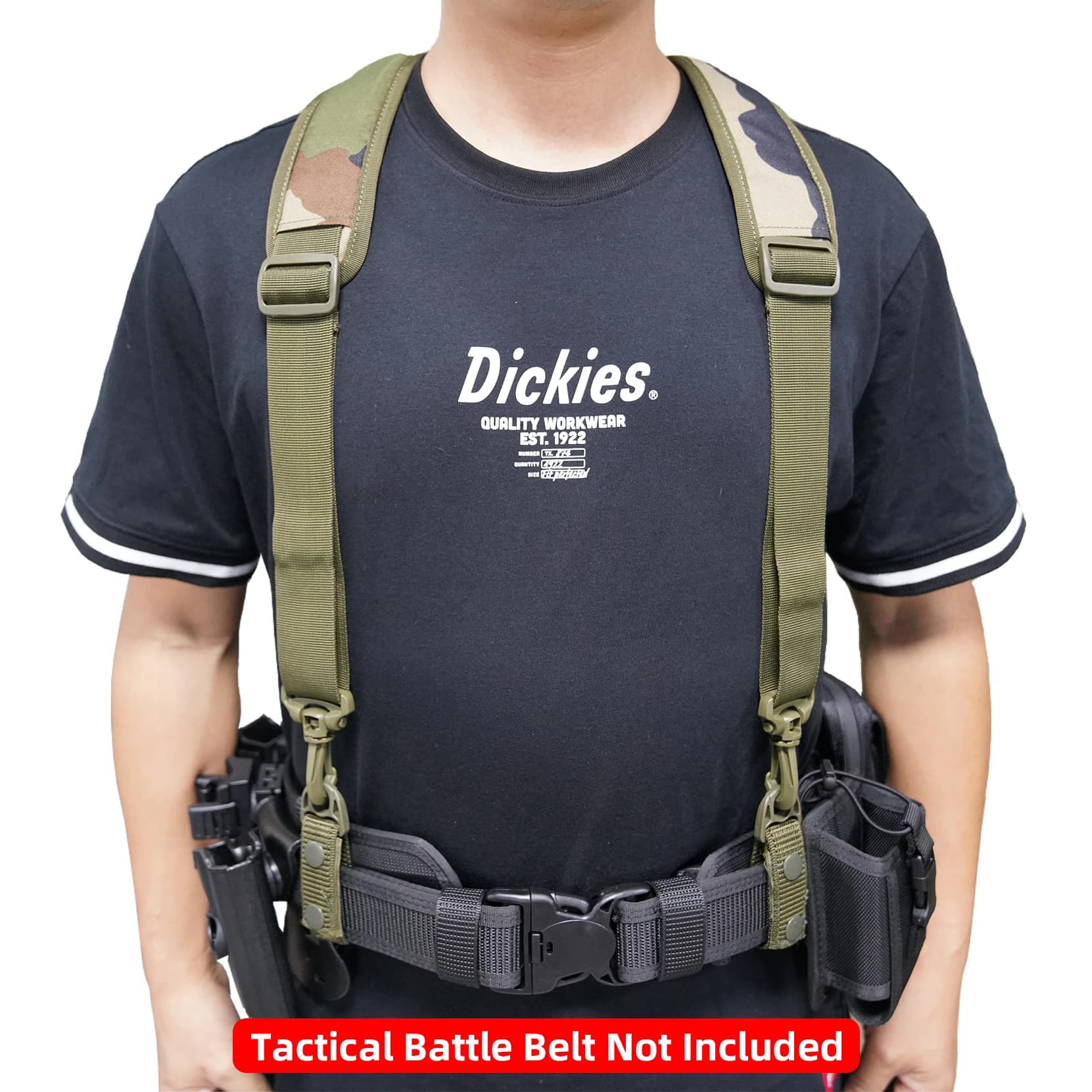 Bretelles de ceinture à outils tactiques, harnais de combat extérieur de police noir de 1.5 pouces