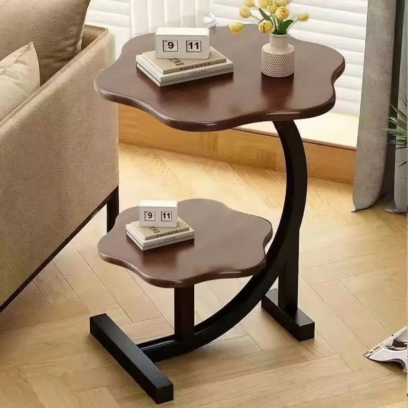Table en frêne de style nordique, table d'appoint de canapé de salon, table basse simple, étagère de