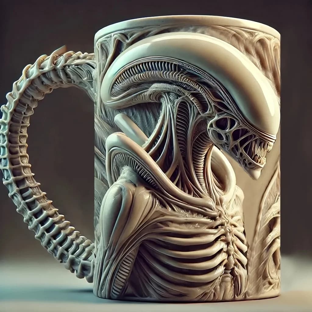 1PC nouvelle tasse au xénomorphe 3D plat transfert de chaleur Alien tasse à café pour la maison et l
