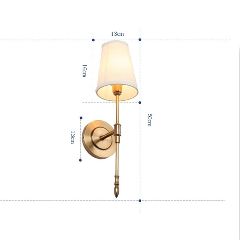 Lampe nordique en cuivre lampe murale rurale pour miroir décoratif chambre couloir escaliers appliqu