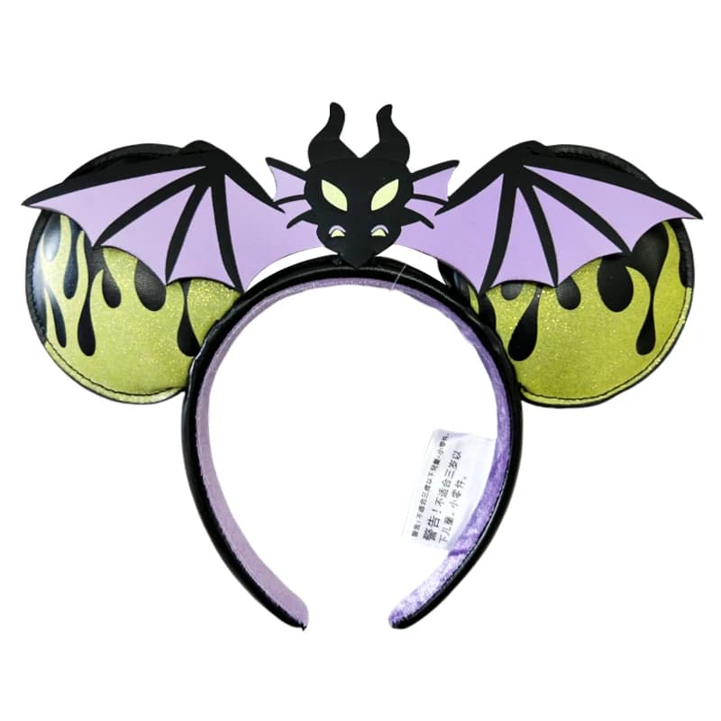 Serre-tête Mickey Mouse avec oreilles en PU et nœud, accessoire de cheveux pour Noël, Halloween, fêt