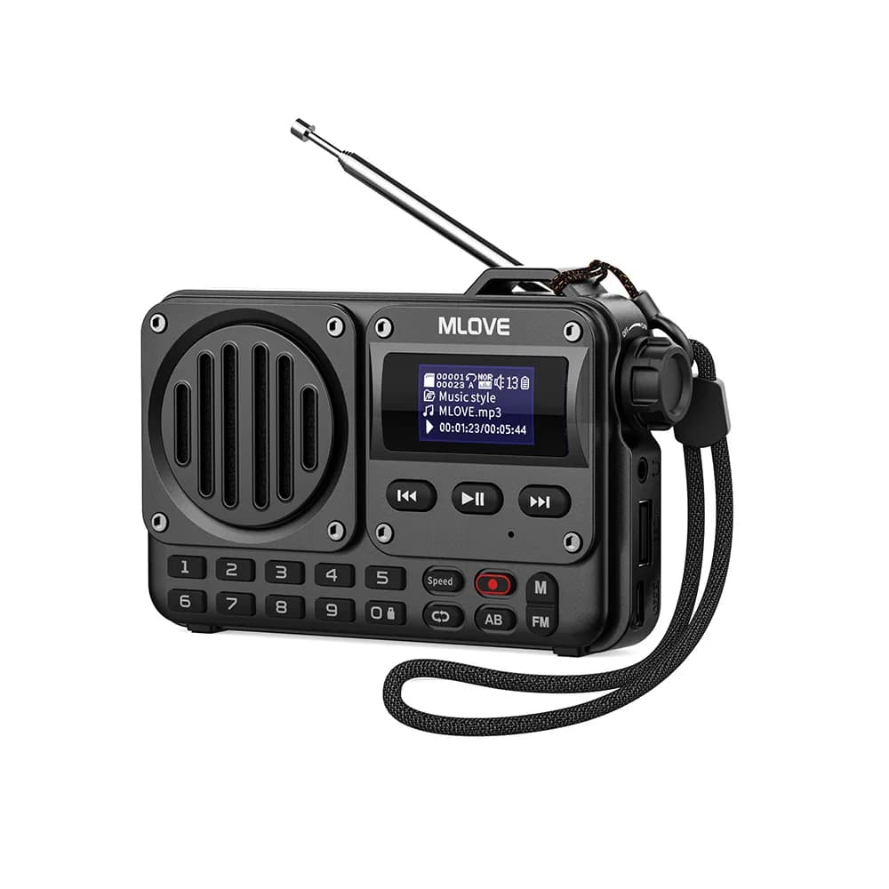 MLOVE BV800 Haut-parleur Bluetooth super portable avec radio FM, écran LCD, antenne, entrée AUX, dis