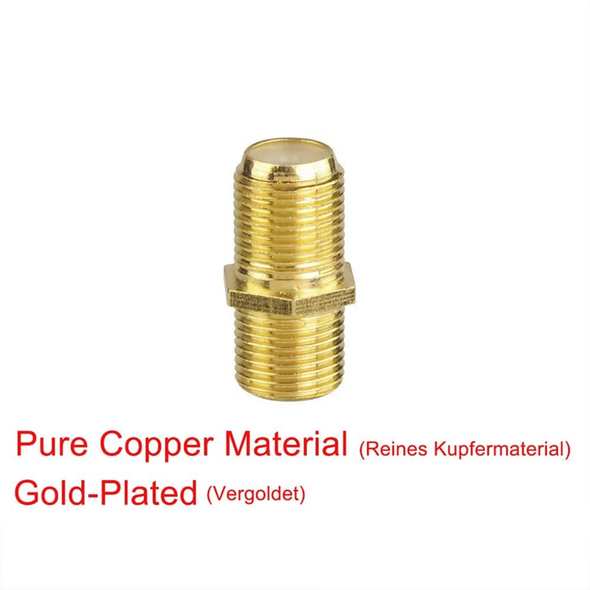 Connecteur de câble coaxial plaqué or RG6 type F, adaptateur femelle à femelle, rallonge de câble co