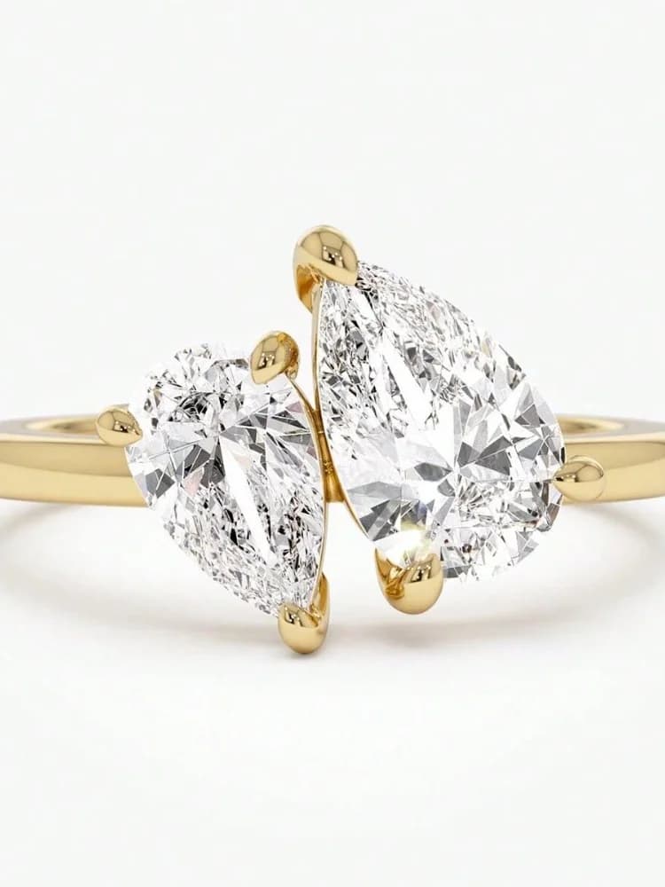 Bague en argent Sterling 925 pour femmes, classique, simple, en Zircon, goutte d'eau, fiançailles, m