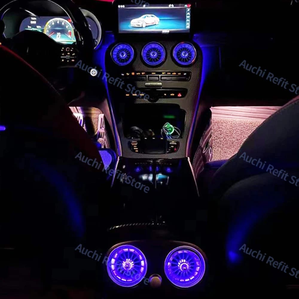 Diffuseurs d'air LED pour voiture, 3/64 couleurs, pour Mercedes-Benz Classe C GLC W205 X253 W213 W22