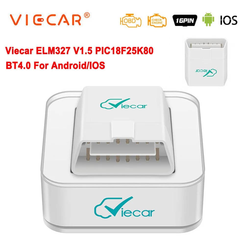 Viecar ELM327 V1.5 Bluetooth 4.0 OBD 2 OBD2 PIC18F25K80 ELM 327 V1 5 OBDII Scanner de Diagnostic de 