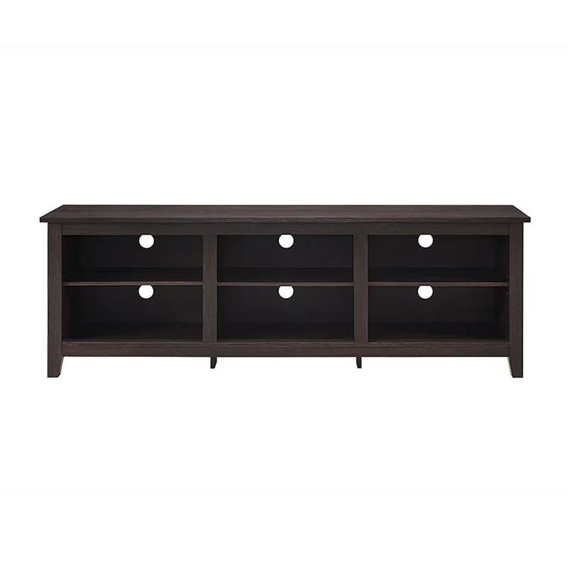 Meuble TV 70 "pour téléviseurs 80", stockage ouvert à 3 étagères, moderne, transition, expresso