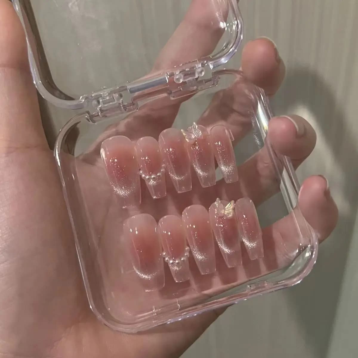 10 pièces photothérapie fard à joues fait à la main papillon fard à joues papillon faux ongles