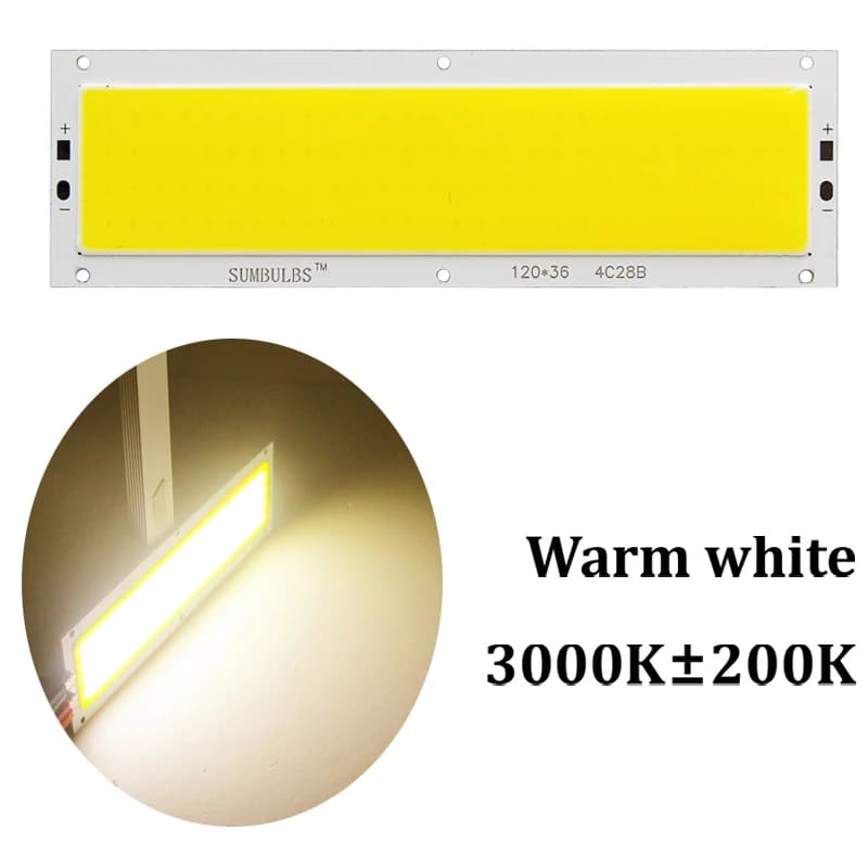 Sumbulbs 120x36MM 1300LM Source de lumière LED Ultra lumineuse 12V 12W lampe COB pour 12V lumières b