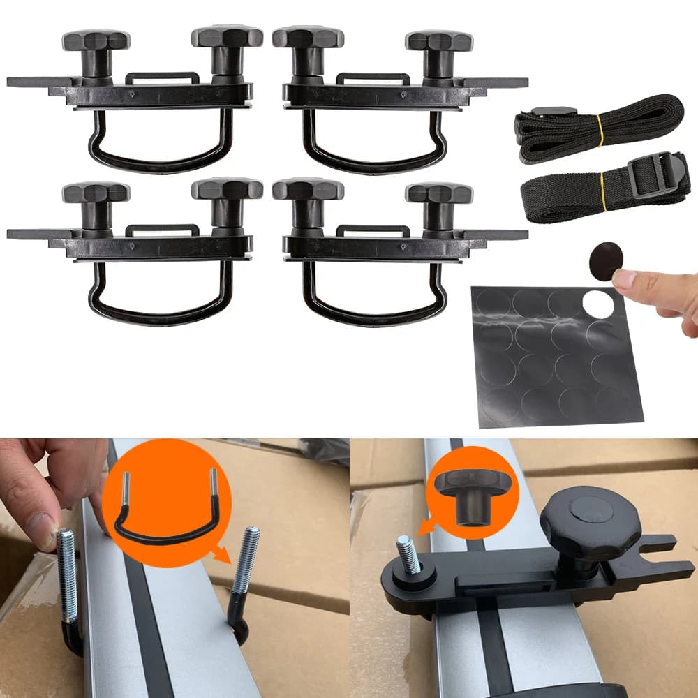 Pinces à boulons en U universelles pour voiture, 4 pièces, boîte de toit, Kit de montage de Van de v