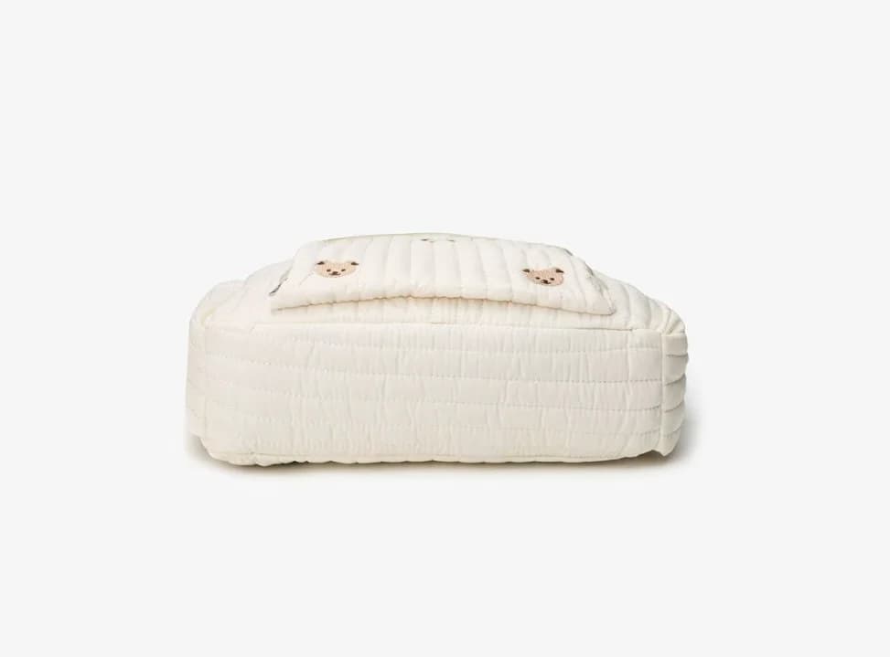 Sac à couches brodé en Nylon, Chic ours et tulipe, avec Clip de poussette, essentiels de voyage pour