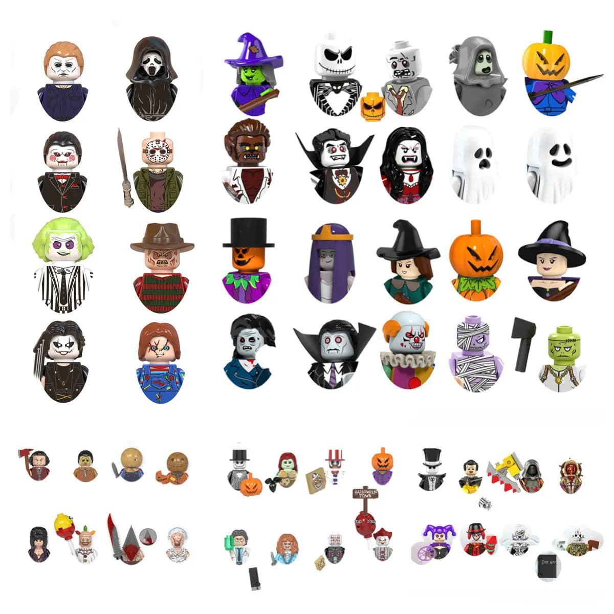 KF6173 blocs de construction de film d'horreur d'halloween WM6101 WM6102 TP083 mini figurines de jou