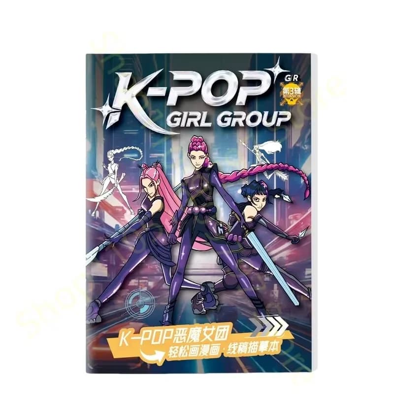Livre de coloriage de groupe de filles anime, jolies dessins au trait de Rumi, Mira, Zoey 2026 – Cah