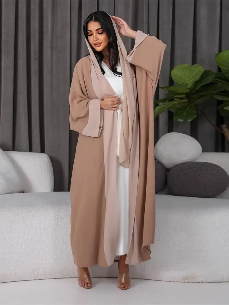 Abaya-Kimono Musulman Blanc pour Femme, Robe Longue, Kaftan, Islam Arabe, Jalabiya, Dubaï, Turquie, 