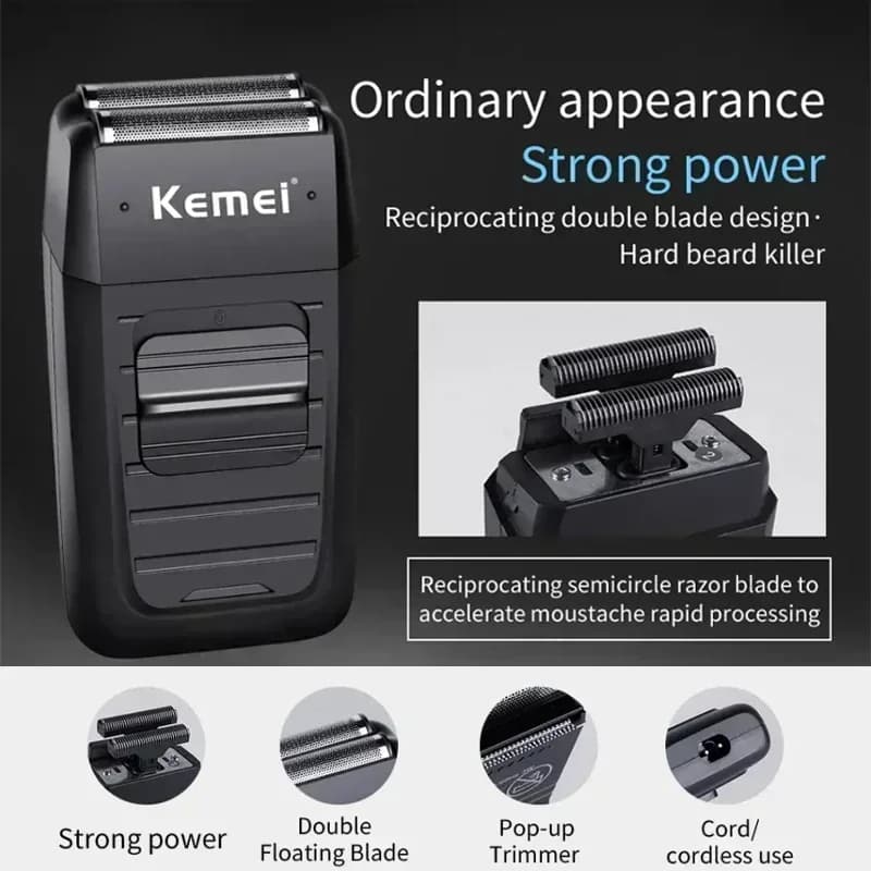 Kemei Kit de tondeuse à cheveux KM-2296 KM-2299 KM-1102 tondeuse à cheveux électrique pour hommes Ma