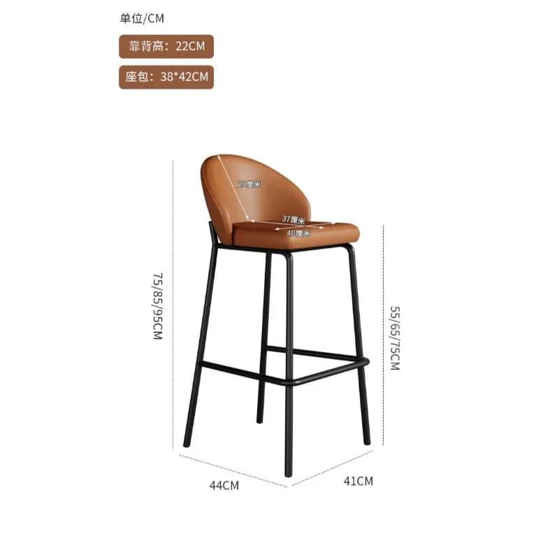 Tabouret de bar minimaliste moderne, chaise haute de comptoir nordique avec repose-pieds, chaise de 