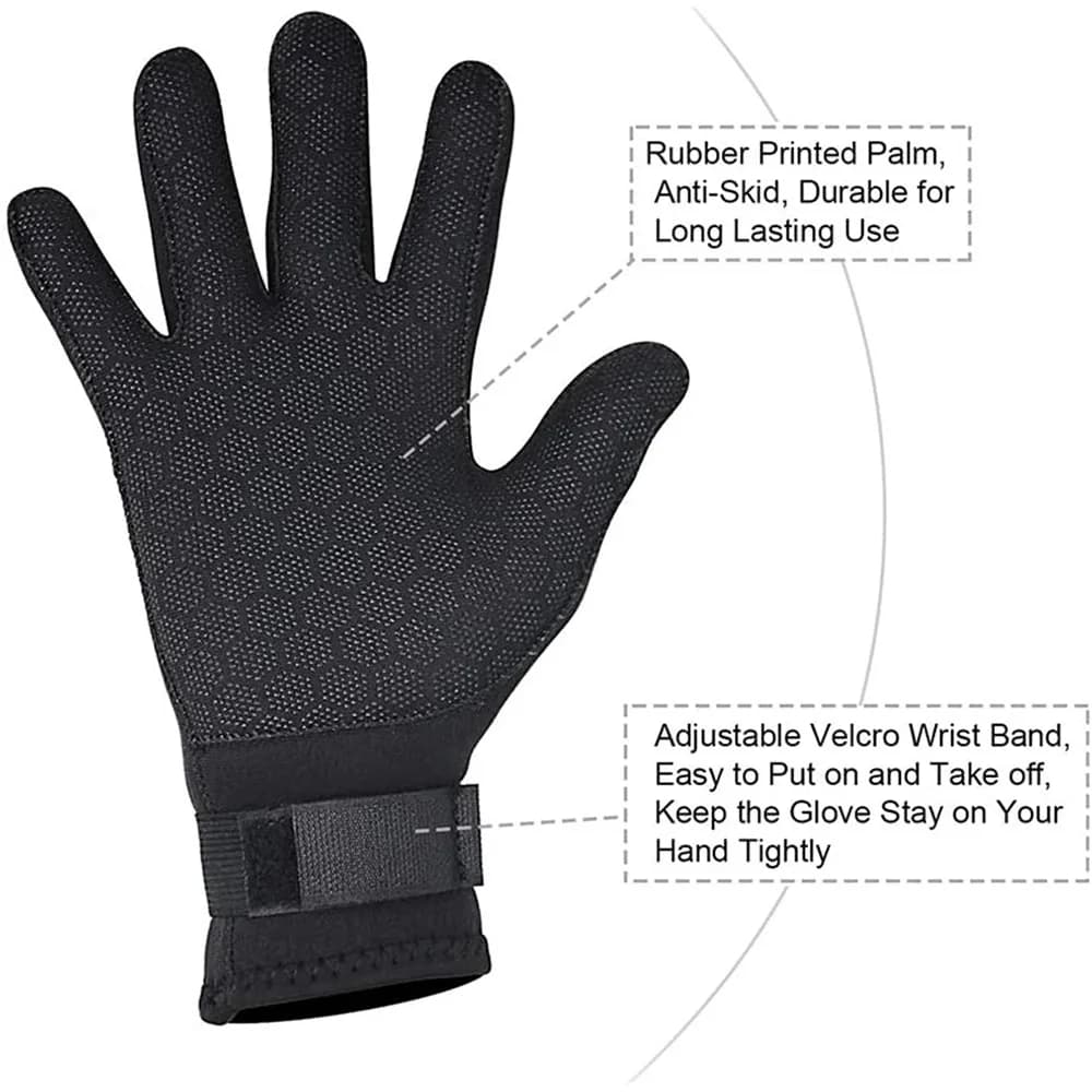 Gants de plongée en néoprène 3mm 5mm, garde au chaud pour la plongée en apnée, le surf, le kayak, le