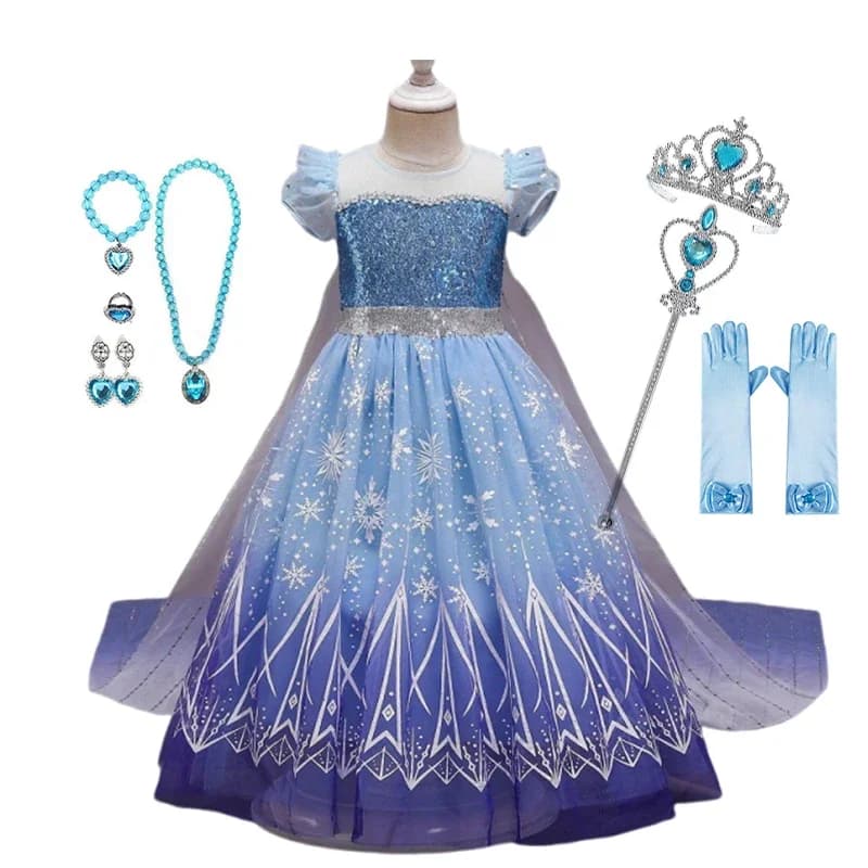 La reine des neiges 2 Elsa princesse filles habiller Disney reine des neiges Costume carnaval fête H