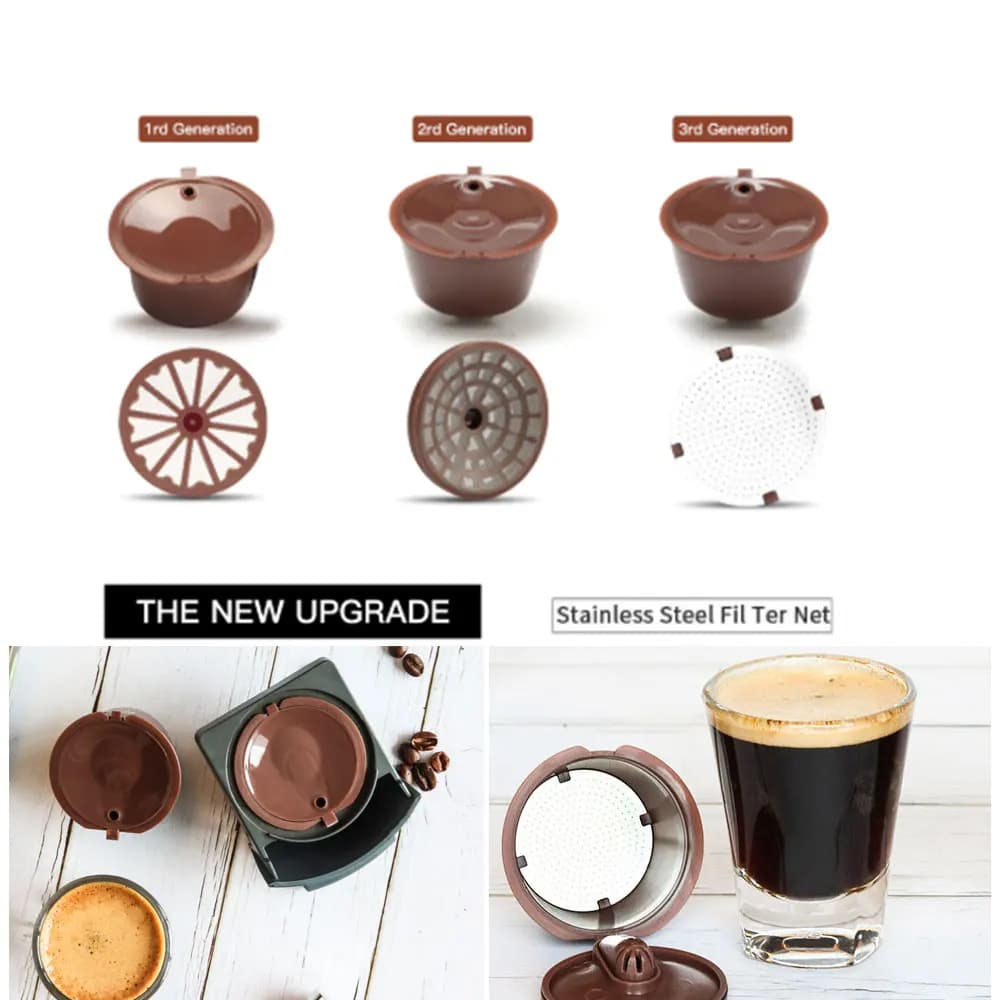 Dosettes de capsules de café réutilisables pour Dolce Gusto, filtres rechargeables, crème expresso, 