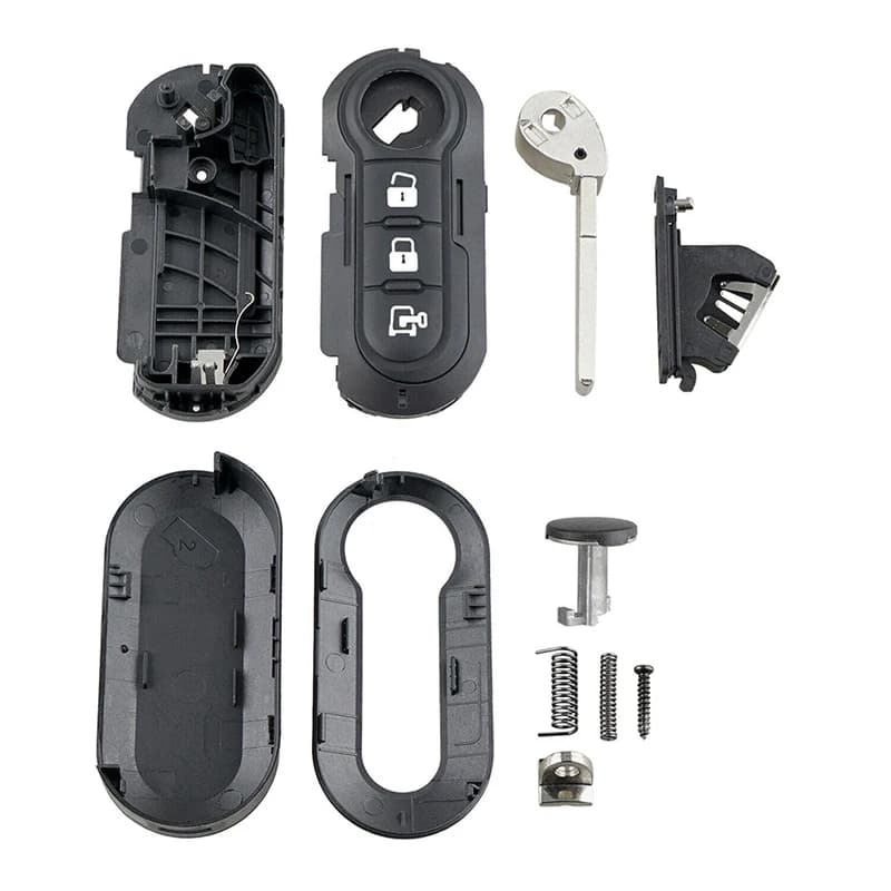 Coque de clé à distance de voiture, coque de clé pour Fiat 500 Ducato Bravo Doblo Icreuser o 03, cri